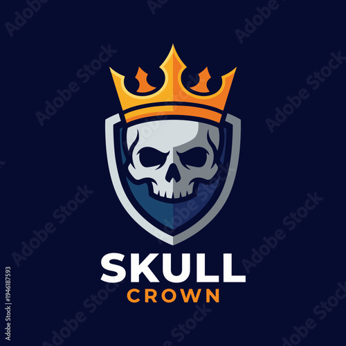 A captivating logo featuring a skull adorned with a crown, symbolizing power and dominance, perfect for edgy brands and organizations seeking a fierce image.