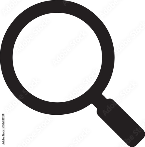 Magnifying Glass Icon: A close-up shot of a magnifying glass, a tool for exploration, investigation, and detailed examination, all captured in a sleek, minimalistic style. AI Generated