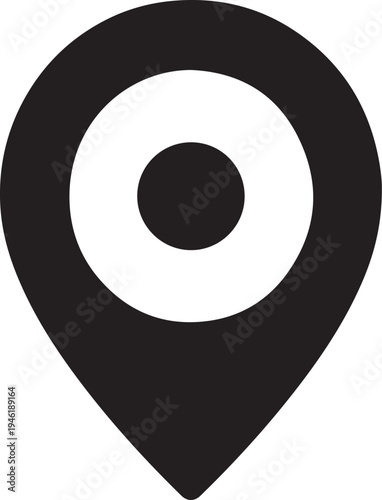 Location Icon: Simple yet effective, this minimalist black location icon perfectly represents place, destination and point of interest.