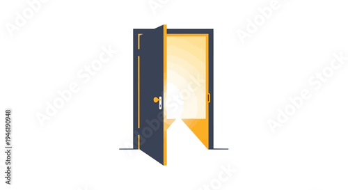 Open door with light shining through, symbolizing opportunity and new beginnings