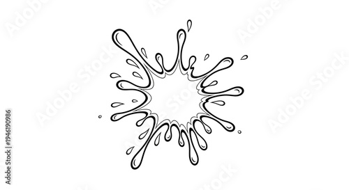 Splash of liquid, water drop explosion, abstract ink splatter, dynamic motion