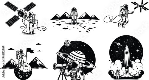 Cute children seasonal illustration showing autumn, winter and summer activities, kids in raincoat, snow clothes and beach outfit cartoon characters isolated vector setb