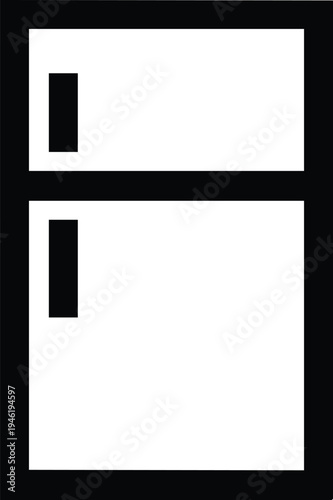 Simple Icon of a Refrigerator with Two Doors.