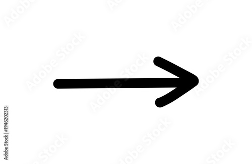 手書き矢印アイコン ペン風ラフタッチの水平ストレート右向き