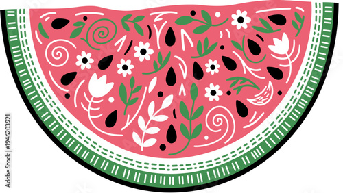 Vibrant Watermelon Slice Design - Summer Fruit Pattern for Marketing & Decor