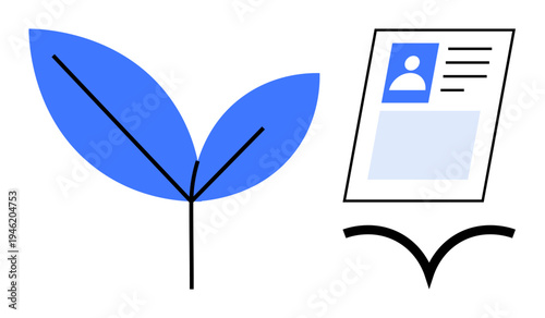Sustainability concept. Sustainability with a plant symbol and ID card vector art. Focus on sustainability, identity, and green principles. Ideal for environment, tech, education, branding