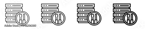 Server  Icon Set Different Style Collection