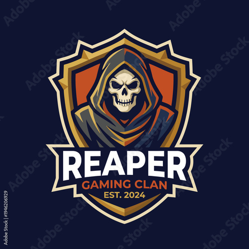 This bold reaper logo embodies the spirit of competition and gaming, making it an excellent choice for esports teams or gaming communities looking for a fierce identity.