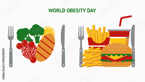 World Obesity Day Concept vector illustration