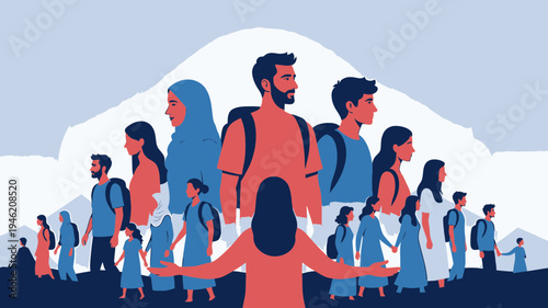 Diversity and Unity Conceptual Flat Vector vector illustration