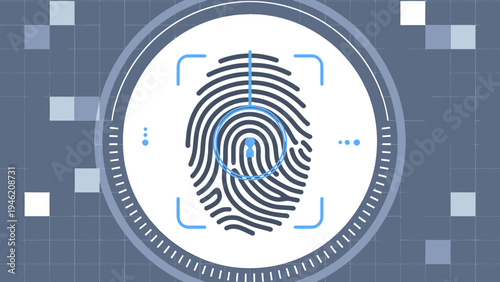 Fingerprint Scan Security System Technology vector illustration