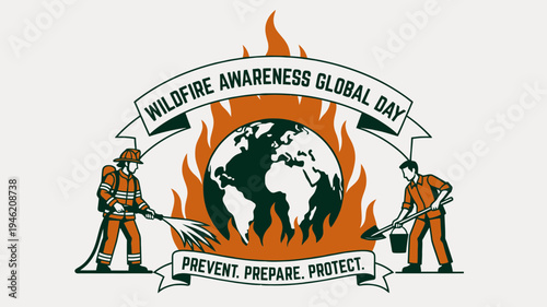 Wildfire Awareness Global Day Design vector illustration