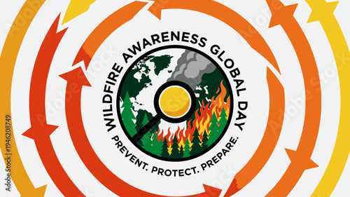 Wildfire Awareness Global Day Concept vector illustration