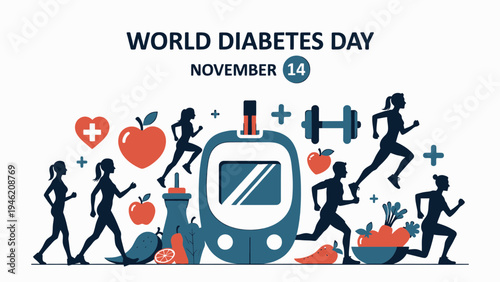 World Diabetes Day Concept Banner vector illustration
