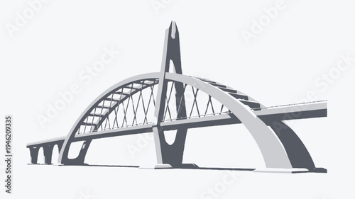 Modern Bridge Architectural Design vector illustration