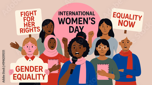 International Women's Day Celebration vector illustration