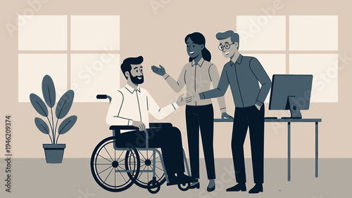 Inclusive Workplace Meeting vector illustration
