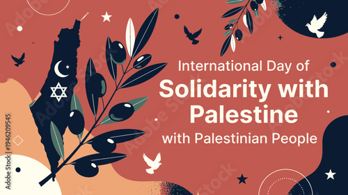 International Day of Solidarity with the Palestinian People vector illustration