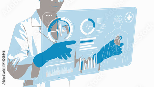 Futuristic Healthcare Interface Technology vector illustration