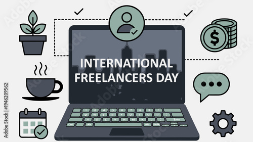 International Freelancers Day Concept vector illustration