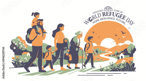 World Refugee Day Vector Illustration vector illustration