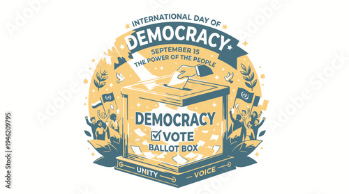 International Day of Democracy Banner vector illustration