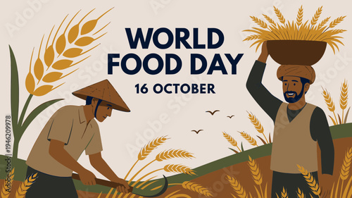 World Food Day Vector Art Concept vector illustration