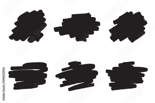 Set of brush paint stroke texture swatch Hand painted background Ink scribble dab clipart Paint smudge for tags and stamps design, beauty fashion poster