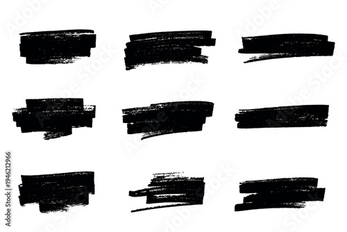 Set of brush paint stroke texture swatch Hand painted background Ink scribble dab clipart Paint smudge for tags and stamps design, beauty fashion poster