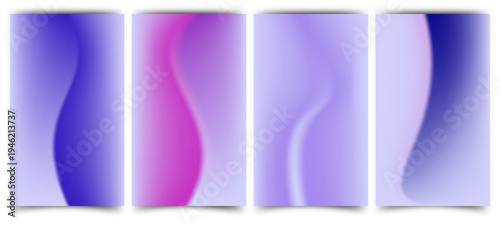 set of blue cosmetic bottles isolated modern gradient poster background vector background with orange pink, blue green colors.