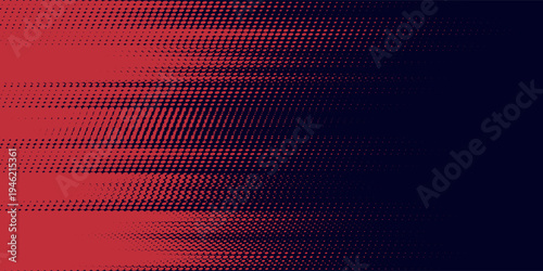 Red halftone dots blue color pattern gradient grunge texture background. Red halftone dot pop art comic style vector illustration, eps10.