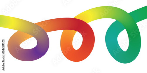 Vibrant interconnected loops in rainbow colors