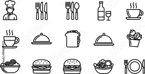 Restaurant and food icons