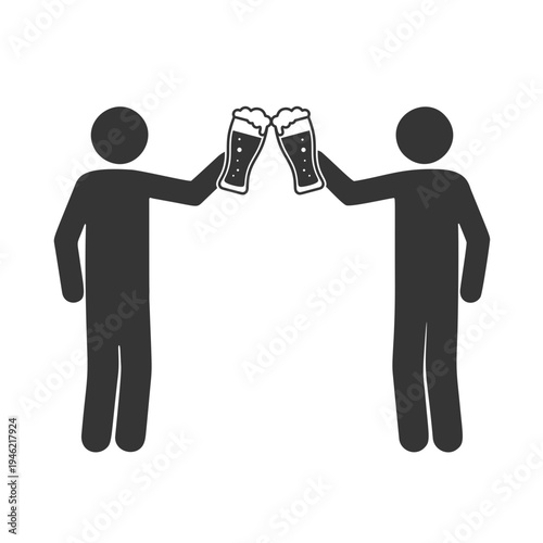 乾杯する人物のシルエットアイコン