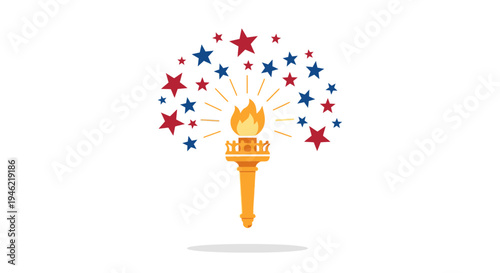Vector illustration of torch with stars