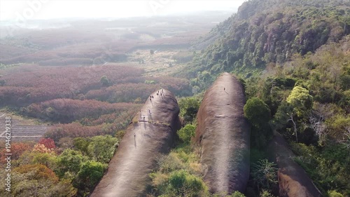 クジラ岩の空撮　ブンカーン県・タイ　Hin Sam Wan, 3 whale rock, Thailand　Drone Shooting
