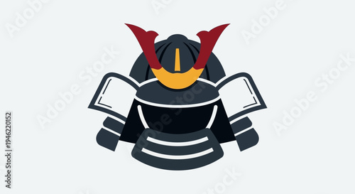 Samurai Helmet Icon with Open Book Concept