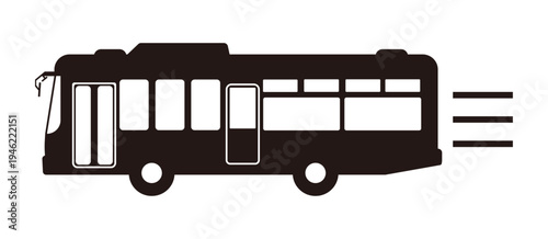 走っているバスのシルエット