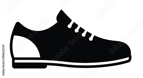 Simple black silhouette of a classic dress shoe with white sole detail
