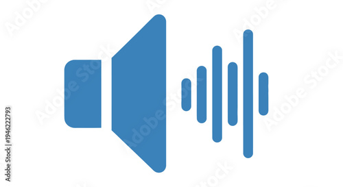 Blue speaker icon representing sound volume control and audio output