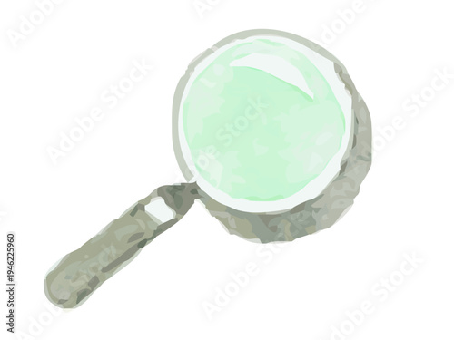 虫眼鏡のイラスト｜検索 拡大鏡 水彩風