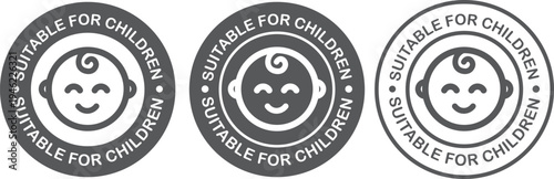 Suitable for babies, children, and adults. Child-friendly icon. Safe and approved for use with babies. Suitable for children's logos, badges, signs, and symbols, isolated on a white background. Vector