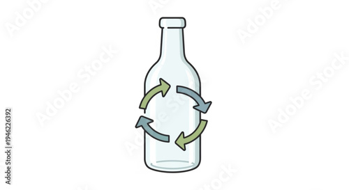 Glass bottle with recycling symbol eco friendly packaging sustainable living environmental conservation