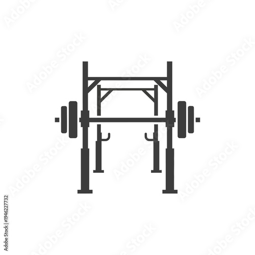 Gym rack and barbell set, symbolizing strength training, weightlifting, and fitness equipment for workout routines and exercise sessions