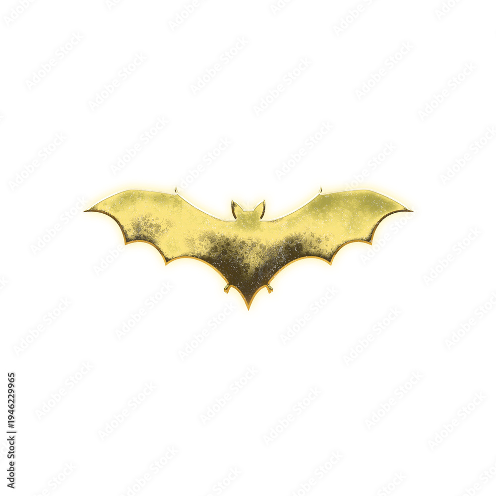 Fototapeta premium Shining golden Bat, alpha channel