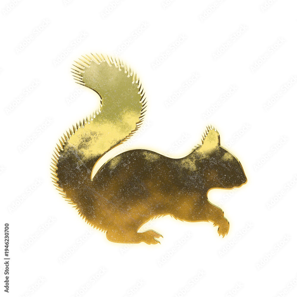 Obraz premium Shining golden Squirrel, alpha channel
