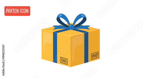A vibrant yellow gift box tied with a bright blue ribbon and bow, resembling a festive present or a carefully packaged delivery.