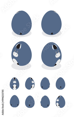 Egg Donkey Easter Isometric Spinning Animation Frame