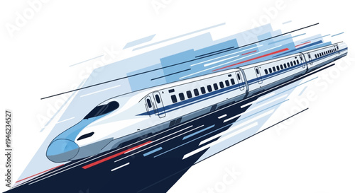 High Speed Bullet Train Illustration Moving Fast