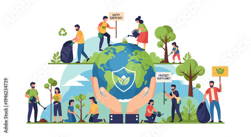 Global Unity Hands On Globe Representing Collective Collaboration.